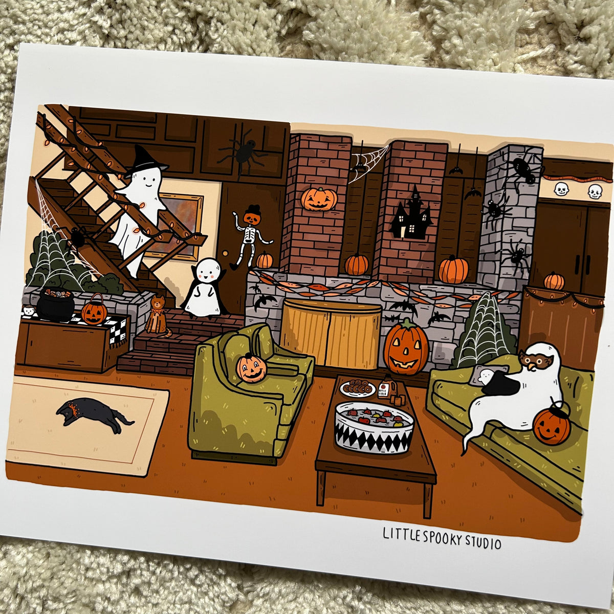 Brady Halloween Party Art Print Little Spooky Studio