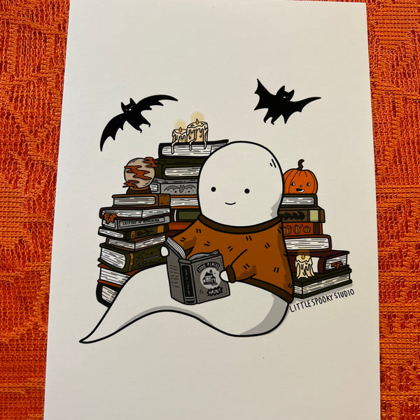 Reading Ghostie Art Print