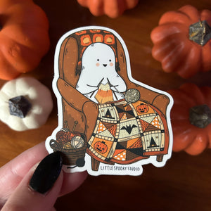 Knitting Ghostie Sticker