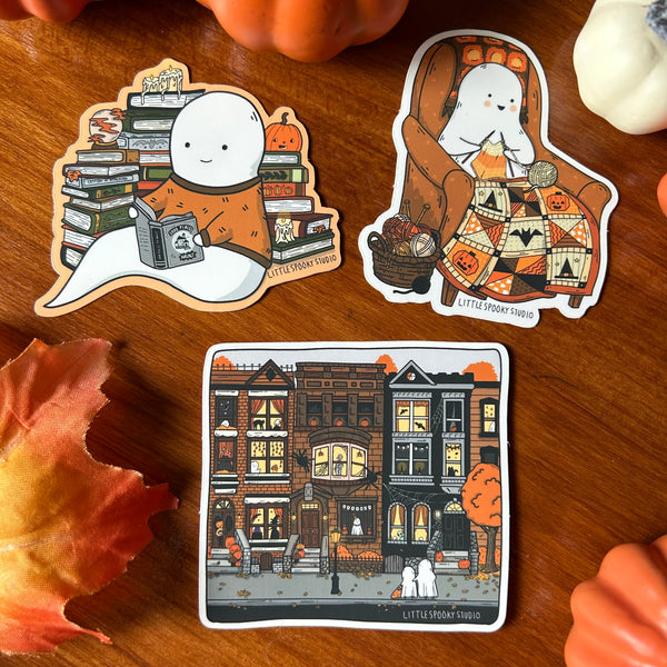 Reading Ghostie Sticker