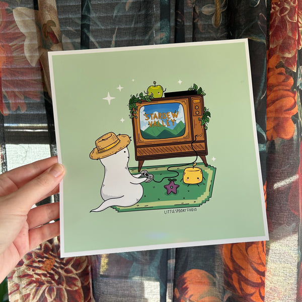 Stardew Valley Gamer Ghost Art Print