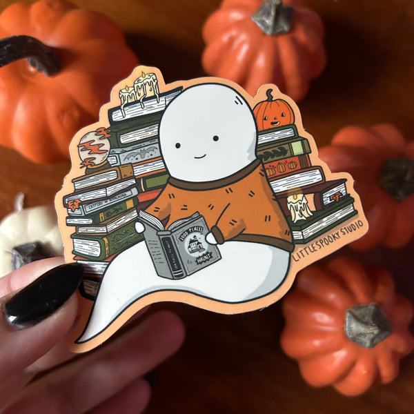 Reading Ghostie Sticker