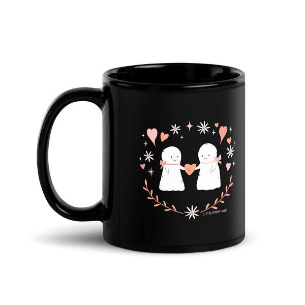 Ghostie Soulmates Black Glossy Mug