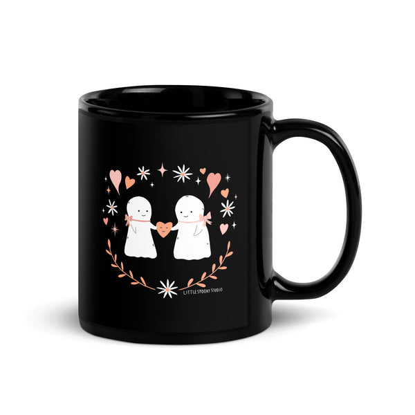 Ghostie Soulmates Black Glossy Mug