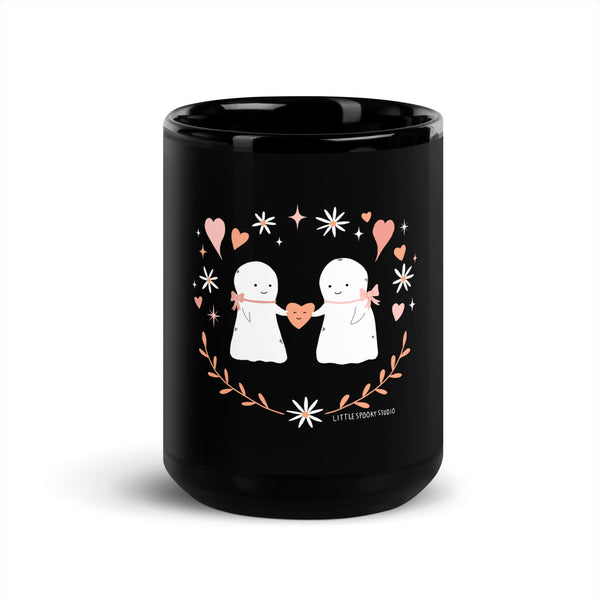 Ghostie Soulmates Black Glossy Mug