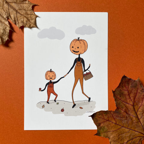 Apple Picking Pals Art Print