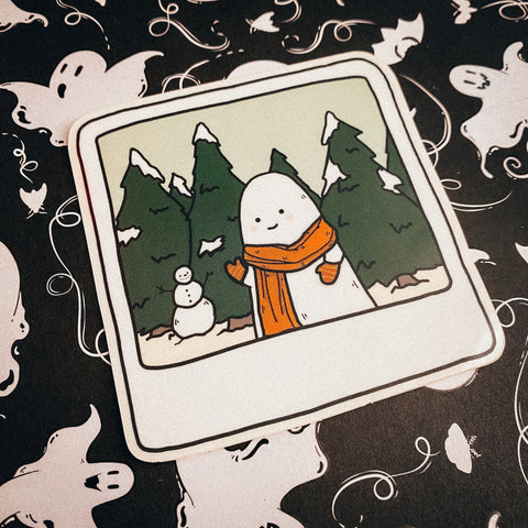 Winter Polaroid Clear Sticker