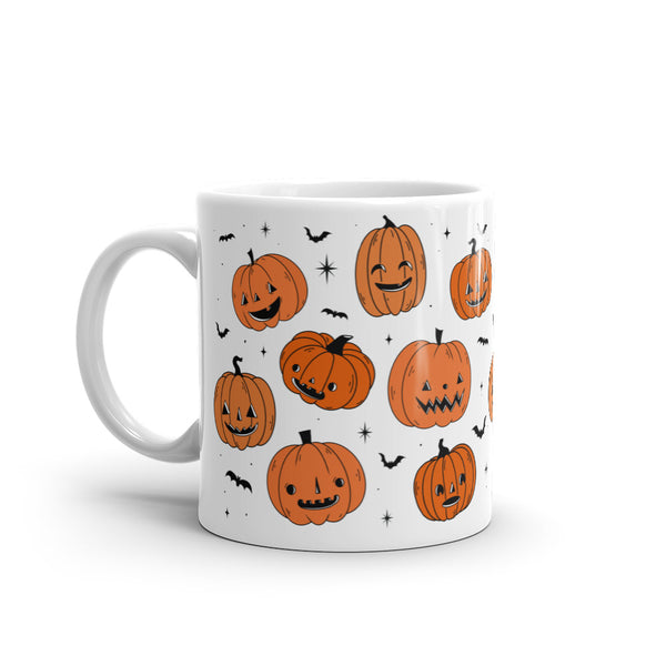 Pumpkins White glossy mug