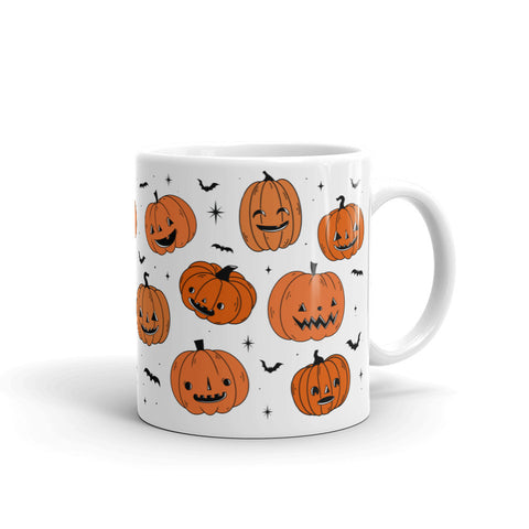 Pumpkins White glossy mug